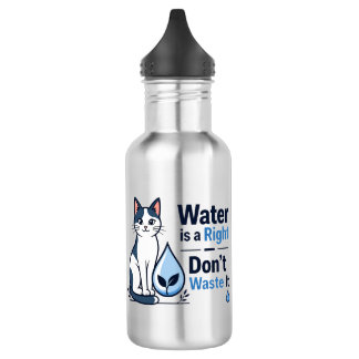 Cute Cat Save Water Eco Friendly  532 Ml Water Bottle