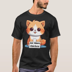 Cute Cat Saying to Eat More Chicken T-Shirt