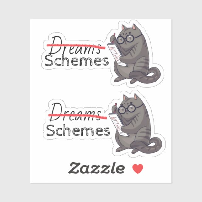 Cute Cat Schemes Funny Cat (Sheet)