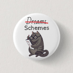 Cute Cat Schemes Funny Cat 3 Cm Round Badge