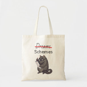 Cute Cat Schemes Funny Cat Tote Bag