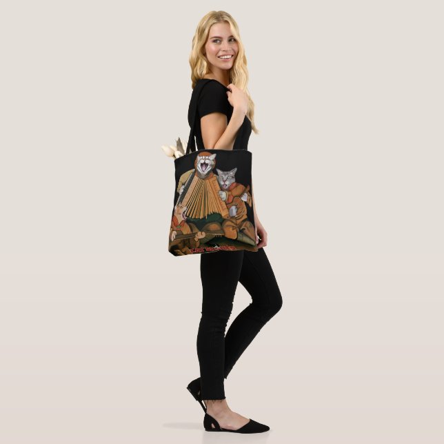 Cute Cat Scouts Accordion Band Tote Bag (On Model)
