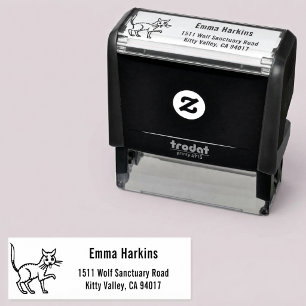 Cute Cat Self-Inking Return Address Stamp