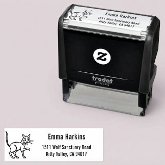 Cute Cat Self-Inking Return Address Stamp