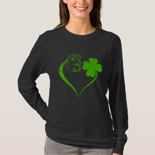 Cute Cat Shamrock  Irish St Patricks Day Kitty T-Shirt
