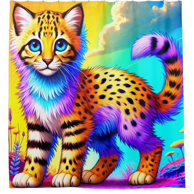 Cute Cat Shower Curtain (Front)