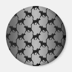 Cute Cat Silhouette Pattern Magnet
