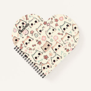 Cute Cat simple pet kitten Pattern Party Notebook