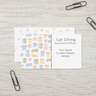 Cute Cat Sitting Business Card