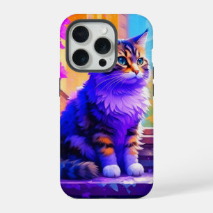 Cute Cat Sitting in Window Ai Art iPhone 15 Pro Case