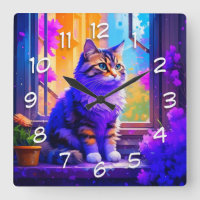 Cute Cat Sitting in Window Ai Art