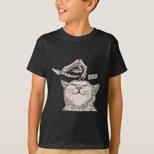 Cute Cat Skeleton Hand Boop Halloween Pet Women Gi T-Shirt