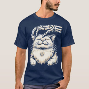Cute Cat Skeleton Hand Halloween Pet Women Girls K T-Shirt