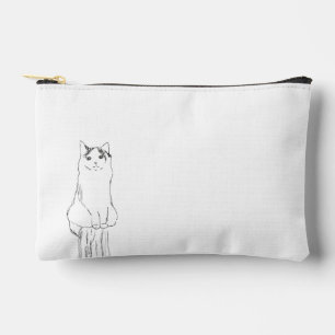Cute Cat Sketch Modern Accessory Pouch