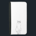 Cute Cat Sketch Modern Samsung Galaxy S5 Wallet Case<br><div class="desc">Modern phone wallet case featuring a simple hand drawn sketch of a cute cat.</div>