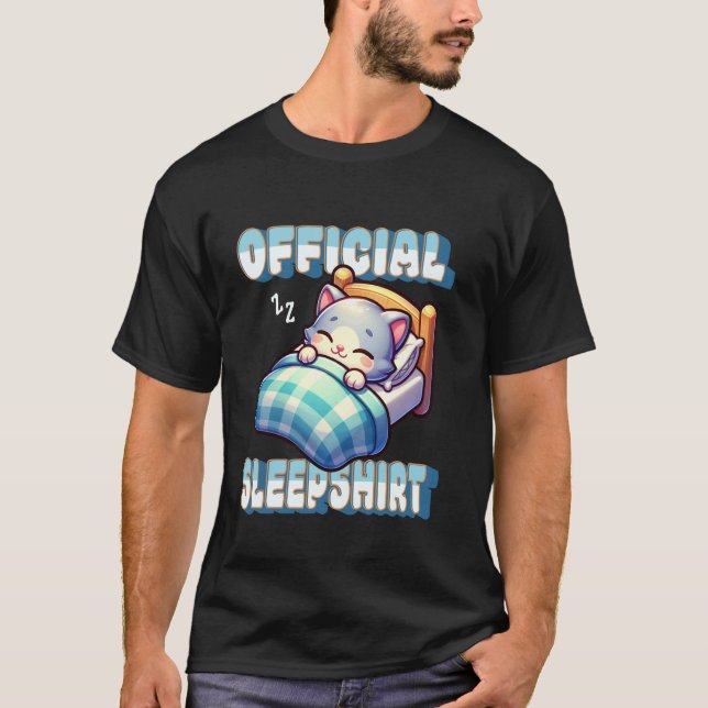 Cute Cat Sleeping Design Official Sleep Shirt 1 (Front)