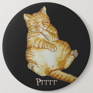 cute cat sleeping ginger kitten 6 cm round badge