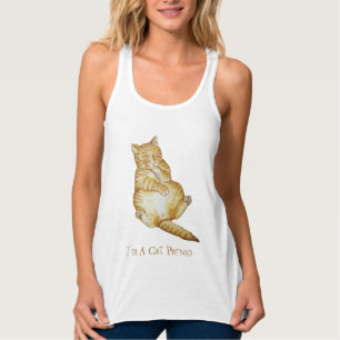 cute cat sleeping ginger kitten art design singlet