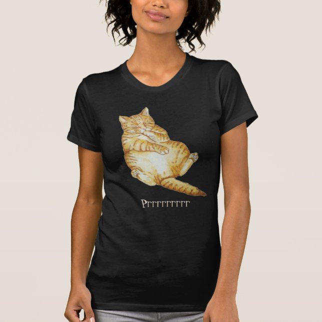 cute cat sleeping ginger kitten art design T-Shirt (Front)