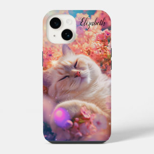 Cute cat sleeping iPhone 14 case