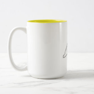 Cute Cat Sleeping On Back Belly Up Hand Drawn Art Two-Tone Coffee Mug