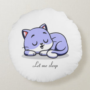 Cute Cat Sleeping Round Cushion