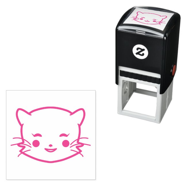 Cute Cat Smiling Self-inking Stamp (In Situ)