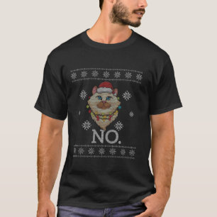 Cute Cat Snow Winter Funny Christmas Santa Ugly Ch T-Shirt