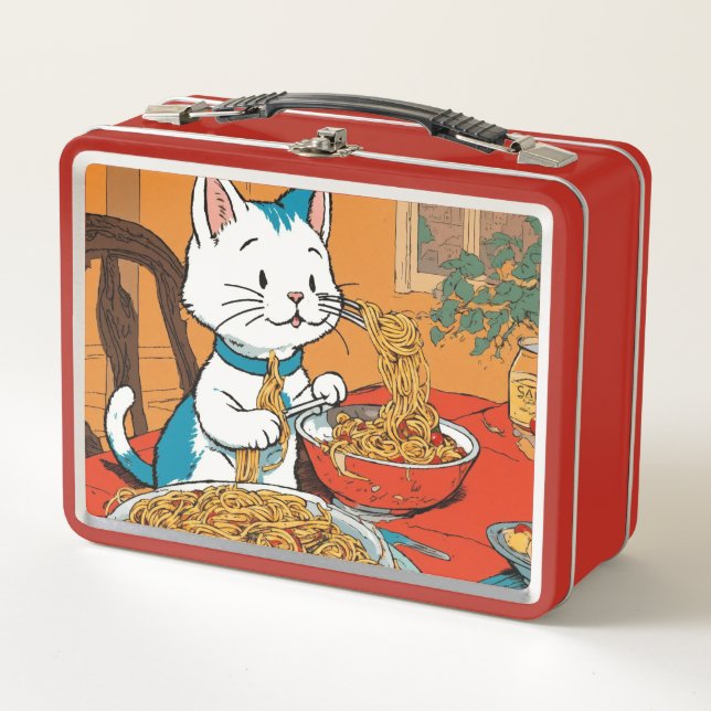 Cute Cat Spaghetti Lunchbox (Front)