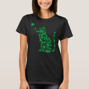 Cute Cat St Patricks Day Clover Lucky Cat Mom Sham T-Shirt
