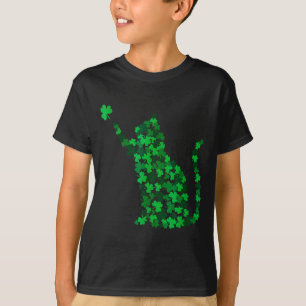 Cute cat st patricks day clover lucky cat mum T-Shirt