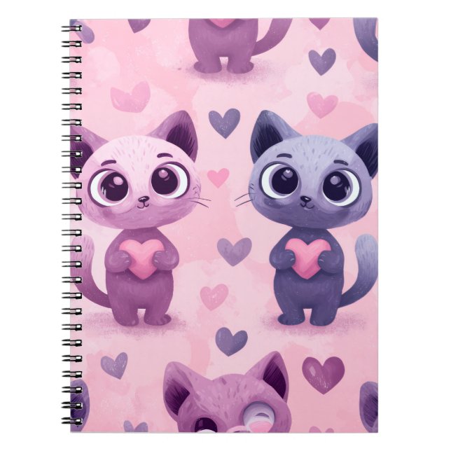 Cute Cat Stationery Kawaii Cat Design Adorable  Notebook (Front)