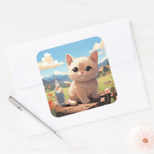 Cute cat sticker