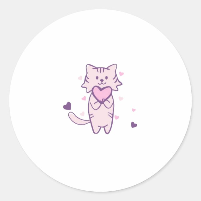 Cute Cat Sticker – Aesthetic Pet Lover Design (Front)