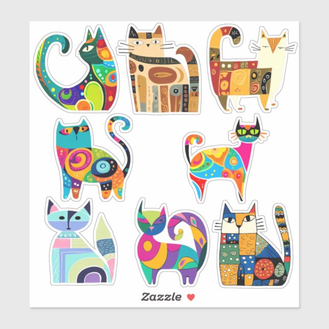 Cute Cat Stickers (Sheet)
