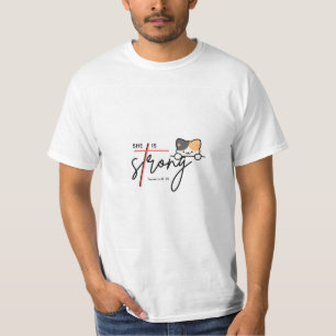 Cute cat & strong art design t-shirt