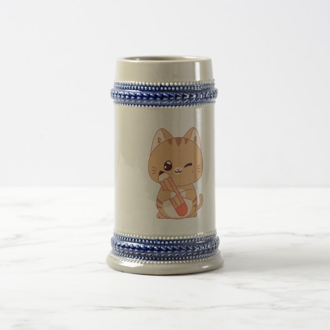 cute cat student | cat lovers design  beer stein (Center)