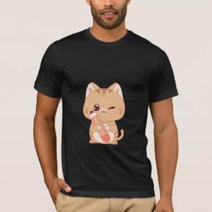 cute cat student cat lovers design T-Shirt