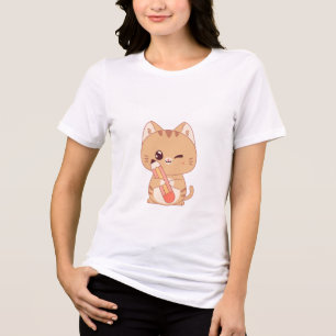 cute cat student cat lovers design Tri-Blend shirt