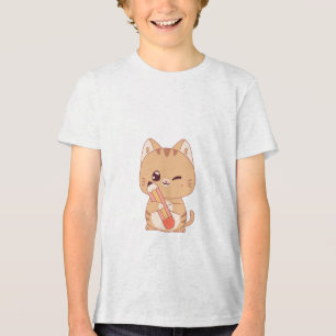 cute cat student cat lovers design Tri-Blend shirt