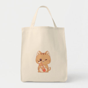 CUTE CAT STUDENT CATS LOVERS DESIGN TOTE BAG
