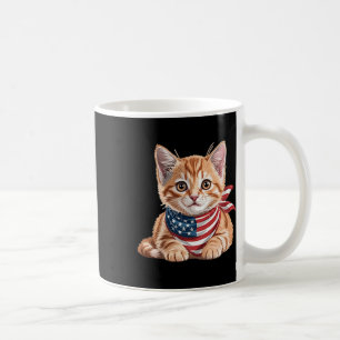 Cute Cat Summer Flag Us Memorial Day Coffee Mug