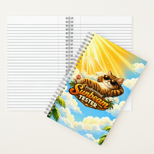 Cute Cat Sunbeam Tester – Funny Summer Cat  Notebook (Inside)