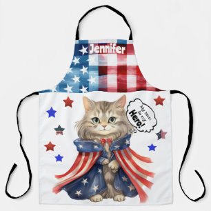 Cute Cat Super Hero Mom All-Over Print Apron