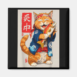 Cute Cat Sushi Japanese Food Anime Graphic Tees Me Magnet