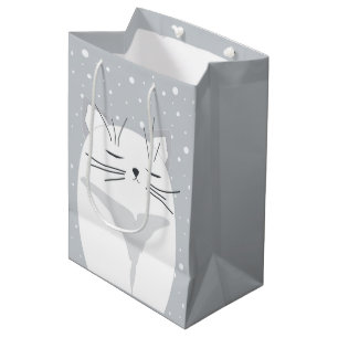Cute cat, symbol of 2023.  medium gift bag