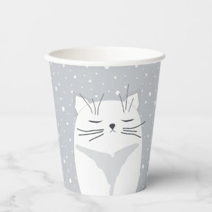 Cute cat, symbol of 2023. paper cups