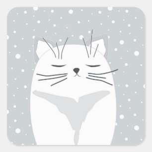 Cute cat, symbol of 2023. square sticker