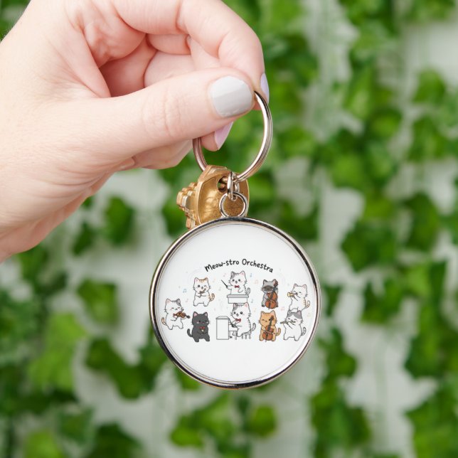 Cute Cat Symphony Band  Key Ring (Hand)