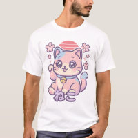 Cute Cat T-Shirt | Japanese Streetwear Kawaii Top 